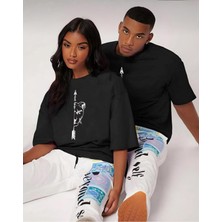 Risil-Nu Company Yeni Sezon Oversize Pamuklu A Kalite Sevgili Çift Kombinleri Aslan Kaplan Tasarım 2 Li Ürün T-Shirt