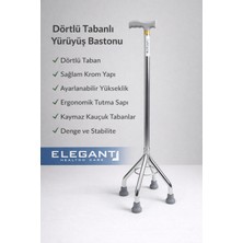 EyluX Shop Tetropot 4 Ayaklı Denge Bastonu Yüksek Kalite Ayarlanabilir Tüm Zemin Koşullarına Uygun