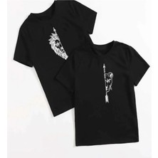 Risil-Nu Company Yeni Sezon Dişi Aslan ve Erkek Aslan Baskılı Sevgili Kombini Oversize T-Shirt 2'li
