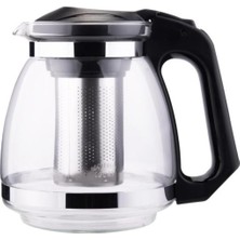 UltraMint 1,5l Çelik Süzgeçli Isıya Dayanıklı Cam Demlik, Bitki Çayı Demliği