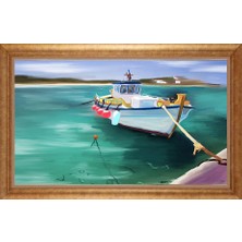 Giyense Altın Çerçeveli Paspartulu Manzara Tablo N1097