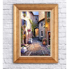 Giyense Altın Çerçeveli Paspartulu Manzara Tablo N1112