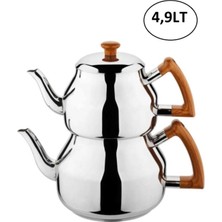 UltraMint Marmaris Mega Boy Ahşap 4,9 Lt Paslanmaz Çelik Çaydanlık K318.03