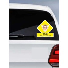 Hsn Araba Camı Etiketi Bebek Temalı Arabada Prenses Var Yazılı Sticker 20 cm