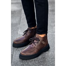 Zapatos CH213 Bryggen Erkek Spor Günlük Bağcıklı ve Fermuarlı Cilt Bot Cst - Kahverengi