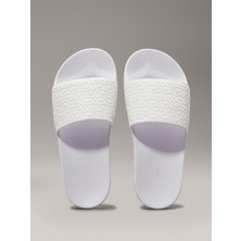 Calvin Klein Kadın Beyaz Calvin Klein Slıde Saff Mono Kadın Beyaz Terlik