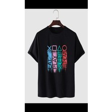 Risil-Nu Company Unisex Yeni Sezon Siyah Dijital Baskılı Oversize T-Shirt