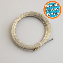 Nzb Elektrikçi Sustası 25 Metre Plastik Kaplama Spiral Kablo Çekme Teli Kılavuz Tel Tesisat Usta Tip Yay
