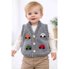 A&D Handmade El Örgüsü Araba Motifli Bebek/çocuk Yelek