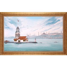 Giyense Altın Çerçeveli Paspartulu Manzara Tablo N1017
