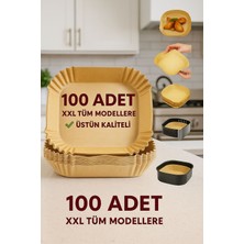 Syn Aksesuar 100’LÜ Xxl Airfryer Pişirme Kağıdı, Tüm Modellerle Uyumlu Tek Kullanımlık Pişirme Kağıdı
