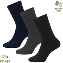 Savage Modal Iplik Erkek Soket Çorap - 3 Çift - Dikişsiz - Atlas - 18002 - Set 3