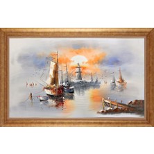 Giyense Altın Çerçeveli Paspartulu Manzara Tablo N1951