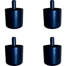 Vice Avm Silindir Plastik Ayak Geçmeli Pimli - 50MM - Siyah 12MM HKS278 - 4 Adet TG-V 12377