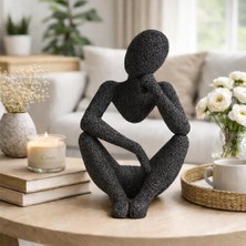 Basart Modern Soyut Düşünen Adam Heykeli - Dekoratif Biblo Masa Üstü Aksesuarı (5 Renk Seçeneği)