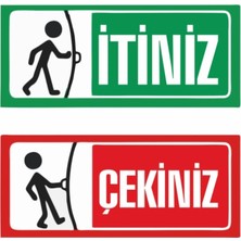 Hsn Itiniz Çekiniz Kapı Uyarı Folyo Etiket 9X21 cm 1 Er Adet