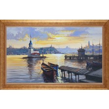Giyense Altın Çerçeveli Paspartulu Manzara Tablo N1206