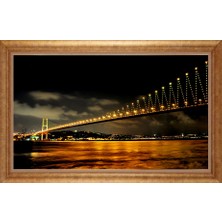 Giyense Altın Çerçeveli Paspartulu Manzara Tablo N1325