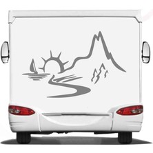 Sticker Dizayn Dağ Orman Deniz Manzara Sticker - Araba Oto Karavan 4x4 Offroad Cam Sticker - 00130