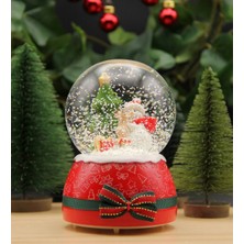 PremiumPort Yılbaşı Kar Küresi Noel Işıklı ve Müzikli, Kardan Adam ve Kurdeleli