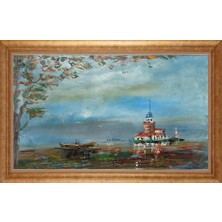 Giyense Altın Çerçeveli Paspartulu Manzara Tablo N1222