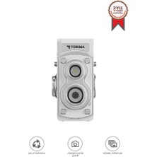 Torima Mini Retro Dijital Fotoğraf Makinesi Video Kamera 1080P CMR44 Beyaz