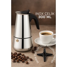 UltraMint Paslanmaz Çelik Moka Pot, 300 Ml, Profesyonel Kalite, Kahve Keyfi