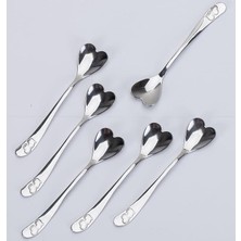 abnturk Süper Kalite Çay Kaşığı 6 Adet Trend Çelik Çay Kaşık Takımı Rostfrei Süper Paslanmaz Kromaj