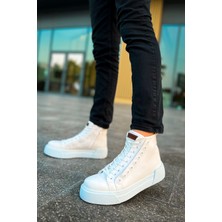 Zapatos CH167 Blazer Erkek Spor Günlük Bağcıklı ve Fermuarlı Cilt Bot Cbt - Beyaz