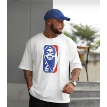 Risil-Nu Company Unisex 2pac Baskılı Oversize Geniş ve Rahat Kalıp Pamuklu T-Shirt