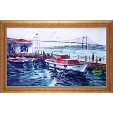 Giyense Altın Çerçeveli Paspartulu Manzara Tablo N1972