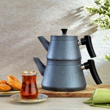 UltraMint Solea 3 Parça Çaydanlık Takımı, Şık ve Dayanıklı Gri Tasarım
