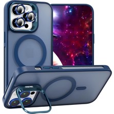 Piyasa Sepeti iPhone 15 Pro Max 6.7" StandGuard MagSafe Kılıf + Lens Koruma Gece Mavisi