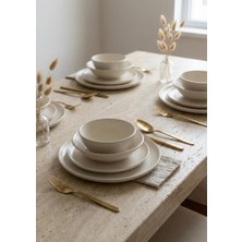 Hometarz Hitit Yemek Takımı - 4 Kişilik 16 Parça Yemek Seti - Mat Beyaz