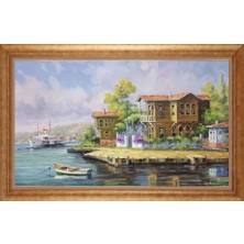 Giyense Altın Çerçeveli Paspartulu Manzara Tablo N1890