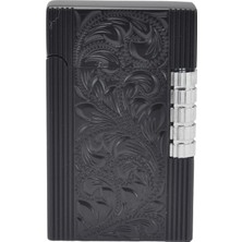 Als Dupont Tarzı Lüks Metal Gazlı Çakmak – Altın / Gümüş / Siyah Renk Seçenekli, Kabartma Desenli Premium Model