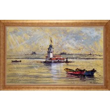 Giyense Altın Çerçeveli Paspartulu Manzara Tablo N1600