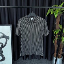 Risil-Nu Company Yeni Sezon Premium Pamuklu Petek Kumaş Kendinden Desenli Unisex Yarım Fermuarlı T-Shirt