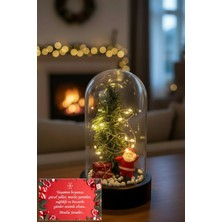 PremiumPort Noel Baba ve Çam Ağaçlı LED Işıklı Yılbaşı Fanus Süsü