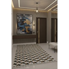 Siyah Çift Taraflı Makinede Yıkanabilir Ev Içi ve Dış Mekan Uyumlu Günlük Kullanım Kilimi