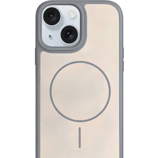 Piyasa Sepeti iPhone 15 MagSafe Destekli Premium Soft Silikon Kılıf Gri