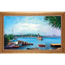 Giyense Altın Çerçeveli Paspartulu Manzara Tablo N1384