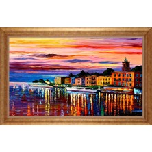 Giyense Altın Çerçeveli Paspartulu Manzara Tablo N1805