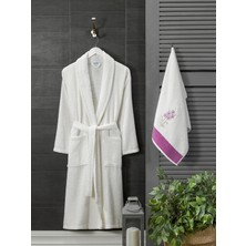 Cottonest Lacivert Havlulu Bornoz 2li Set