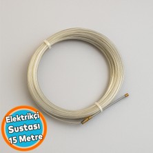 Nzb Elektrikçi Sustası 15 Metre Spiral Kablo Çekme Teli Plastik Kaplamalı Kılavuz Tel Tesisat Uygulama