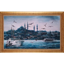 Giyense Altın Çerçeveli Paspartulu Manzara Tablo N1248