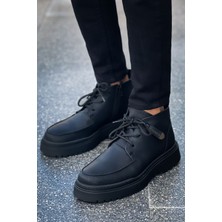 Zapatos CH213 Bryggen Erkek Spor Günlük Bağcıklı ve Fermuarlı Cilt Bot Cst - Siyah