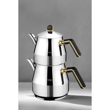 UltraMint Jumbo Paslanmaz Çelik Çaydanlık Takımı 4 Parça Gold 2-3.5 L