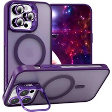 Piyasa Sepeti iPhone 16 Pro Max 6.9'' StandGuard MagSafe Kılıf + Lens Koruma Derin Mor