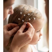 Efna Store Tek Taş Model Gümüş Renk 10 Adet Saç Küpesi,charm